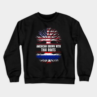 American Grown with Thai Roots USA Flag Crewneck Sweatshirt